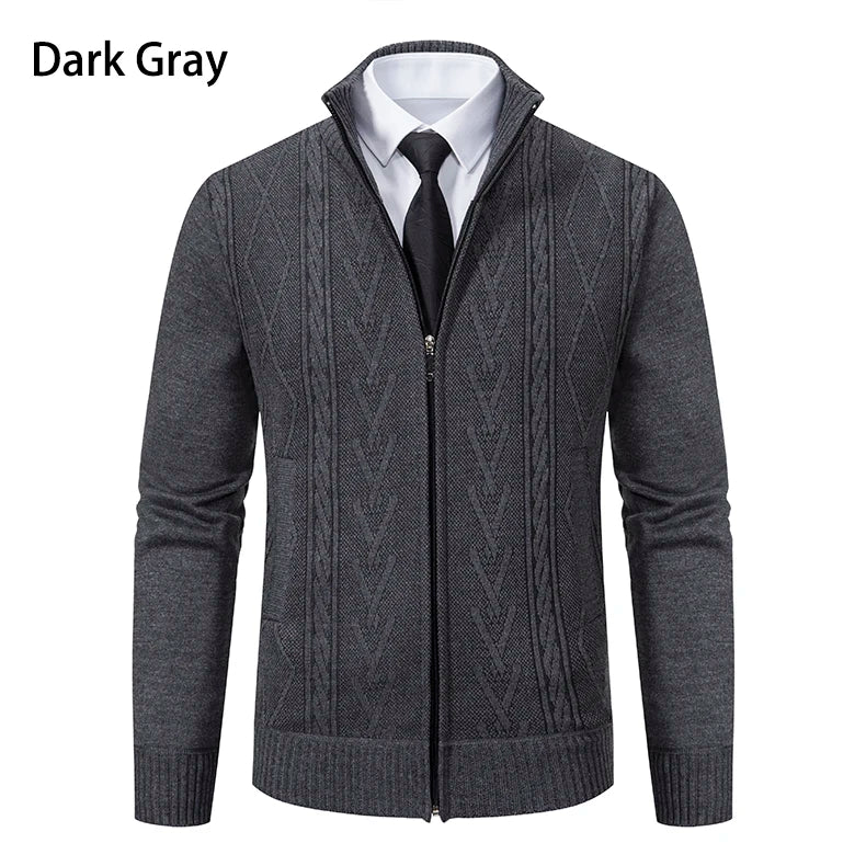 Cashmere Padded Warm Casual Men's Knitted Sweater Coat