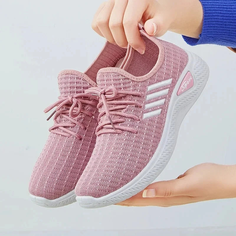 Lightweight Sports Shoes – Breathable Mesh, Soft Sole, Casual Comfort for Women