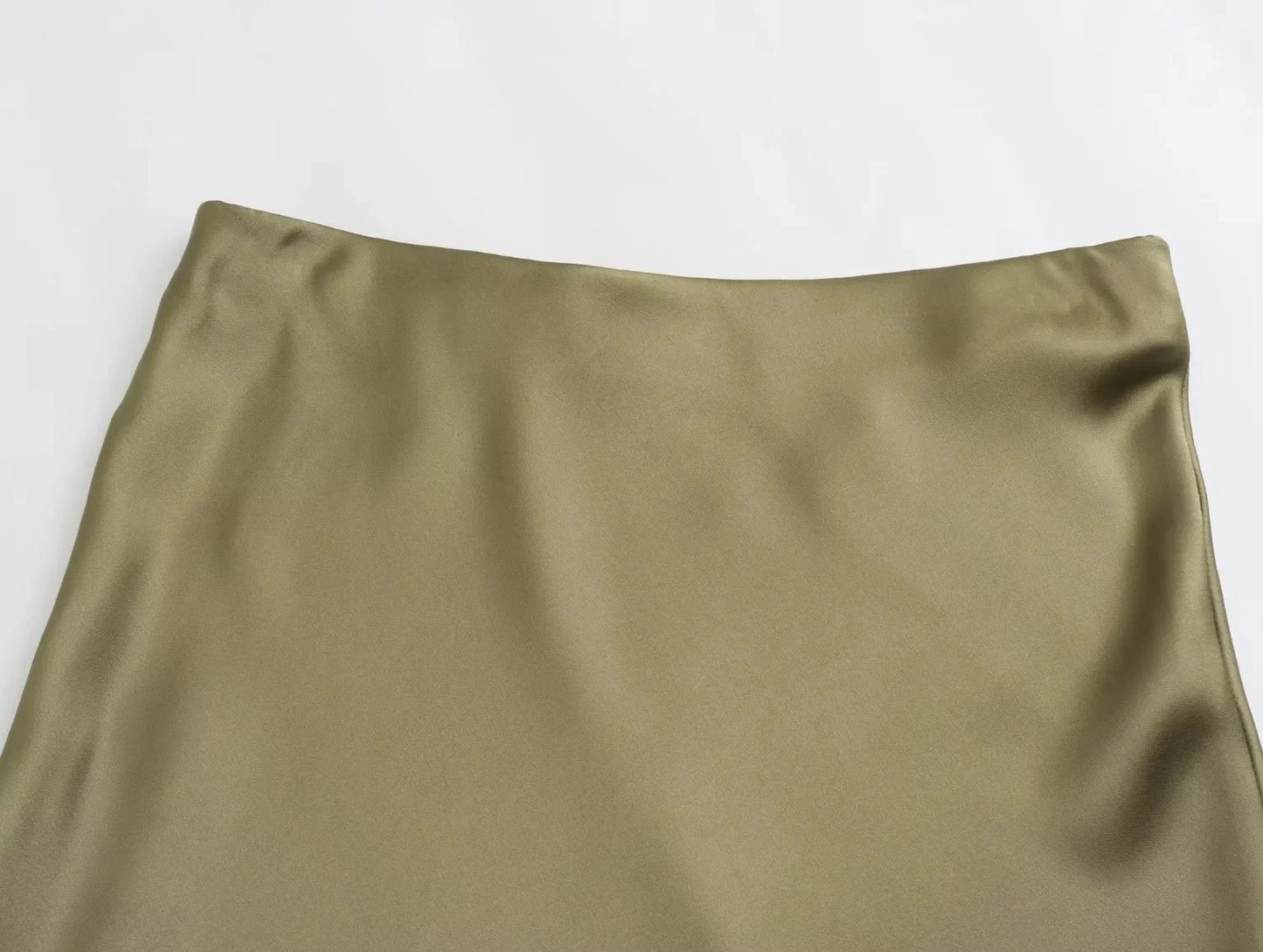 Women's Elegant Satin Skirt – Solid Color, Y2K Chic, High Waist, Slim Fit, Silk Texture, Tight Midi Skirt