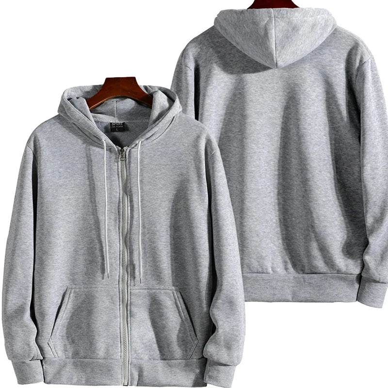 Zipper Hoodies for Men – Autumn Winter Long Sleeve Hooded Sweatshirt, Fashion Casual Loose Fit Sportswear Outfit