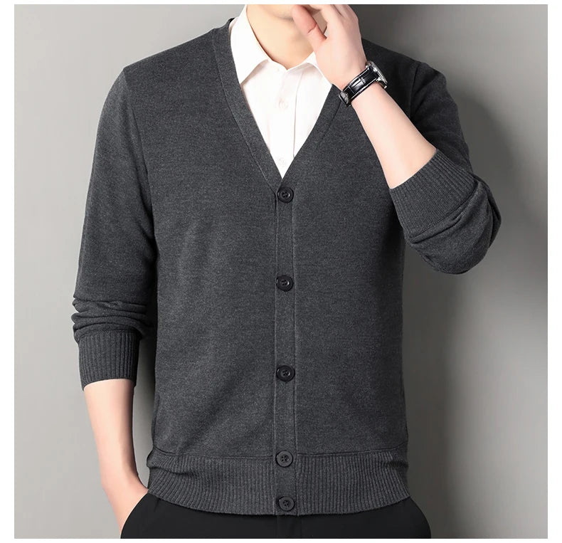 Men's Smart Casual Cardigan V-neck Sweater – Button Knit Cardigan, Perfect For Autumn And Winter, Stylish And Comfortable