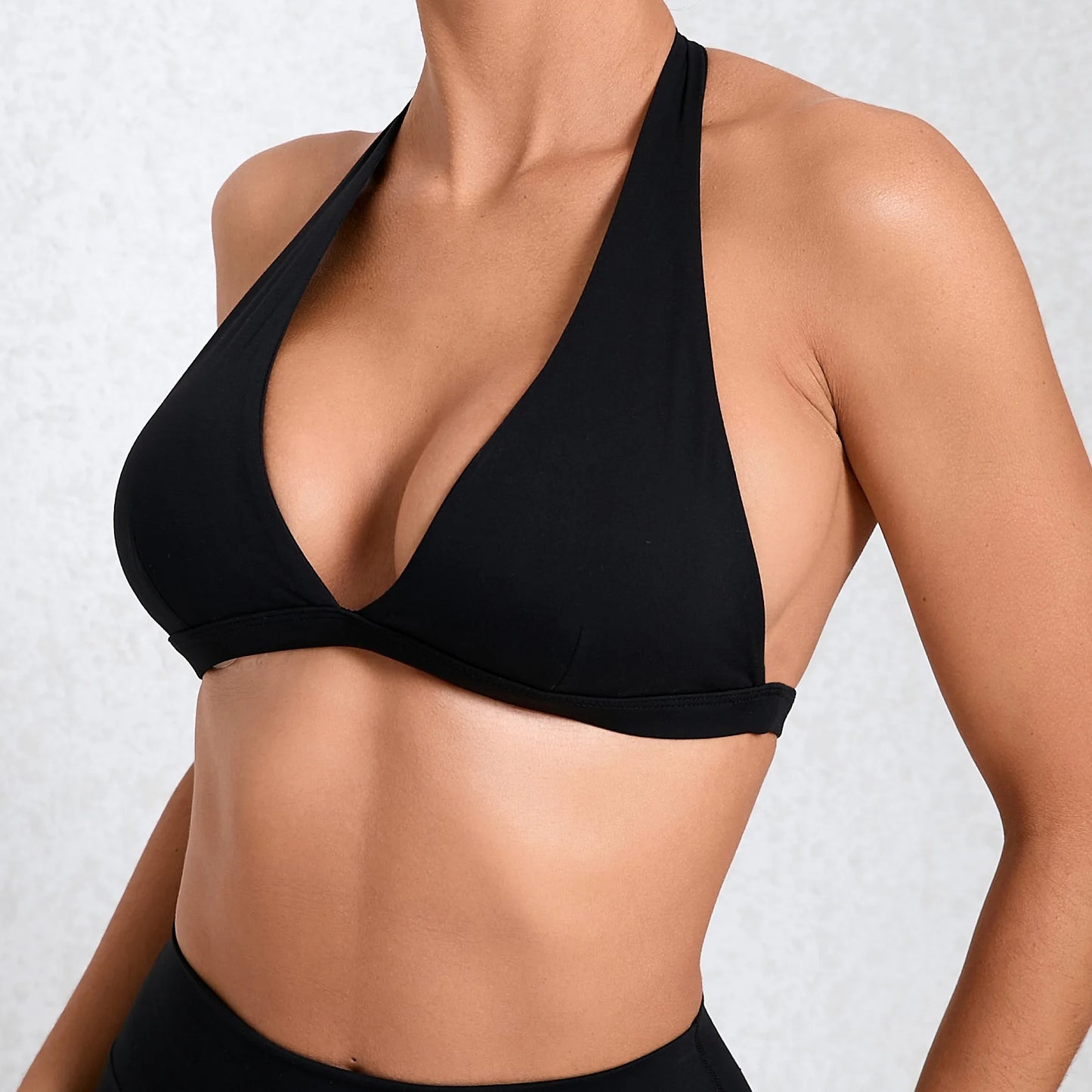 1/2PCS Deep V Bra Gym Halter Yoga Set – Women's Sportswear, Workout Fitness Shorts, Activewear Outfit