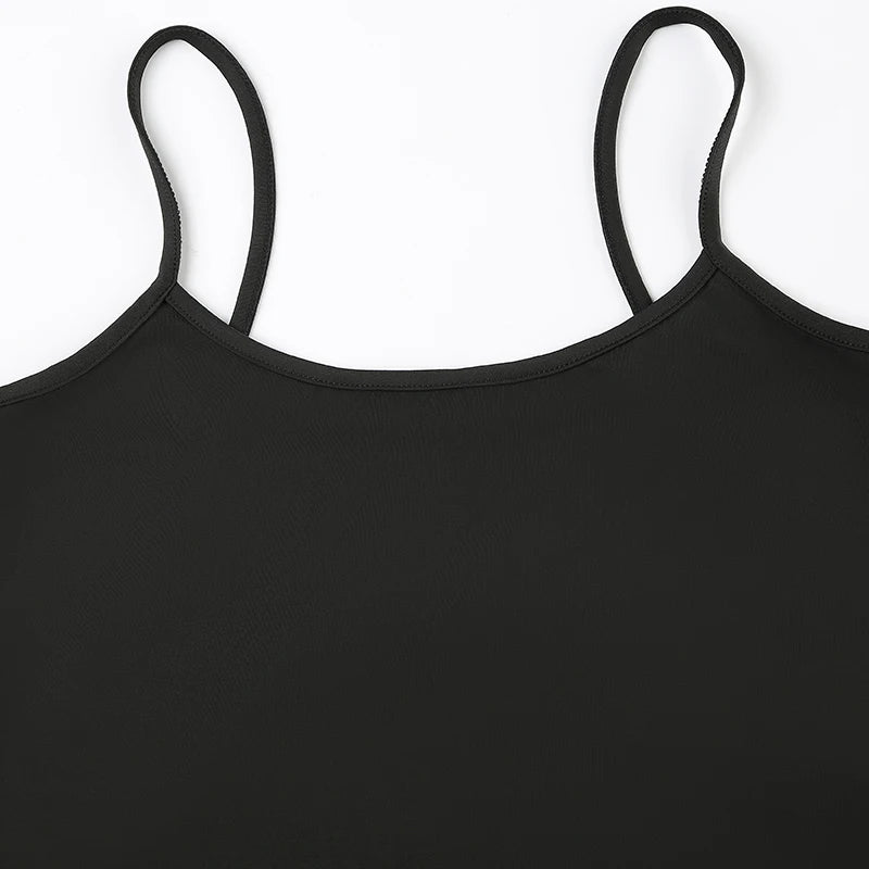 Basic Solid Camis – Summer, Casual, Sleeveless, Spaghetti Straps, Women’s Harajuku Style, All-Match, Cropped, Y2K Vintage Clothing