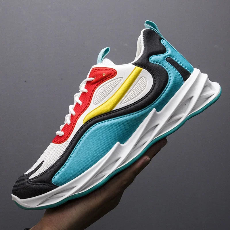 Trendy Men's Sports Shoes – Cushion Running Sneakers, Outdoor Leisure, Walking, Jogging Trainers, Soft Sole, Breathable Footwear