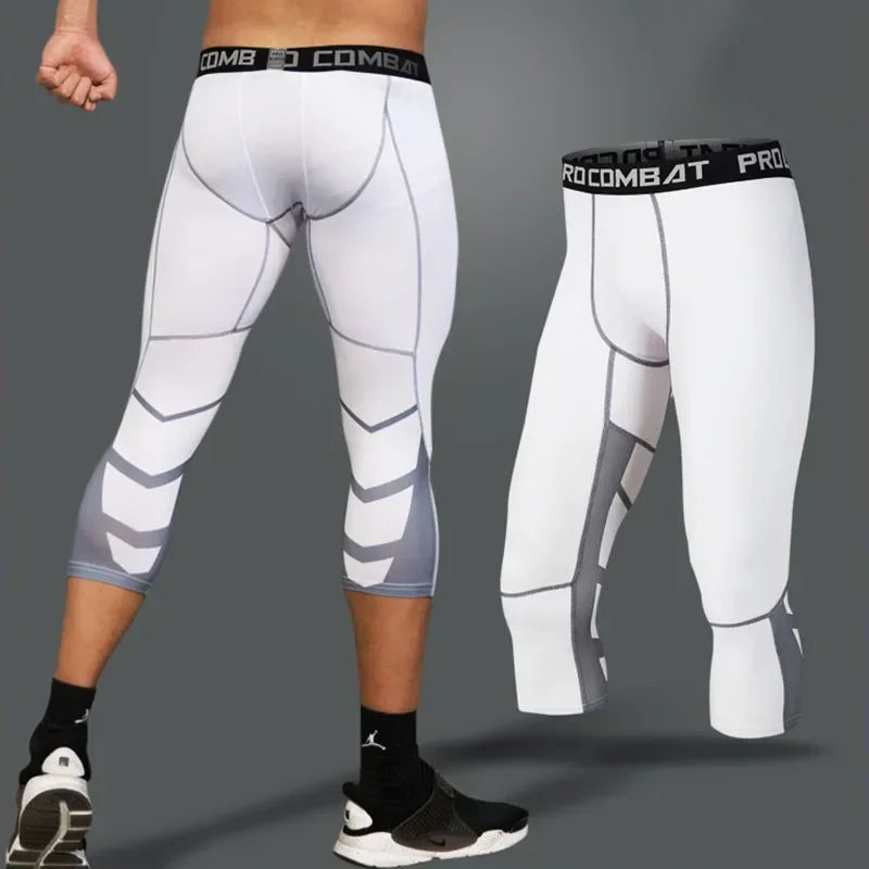 Men's Lycra Compression Pants – Cycling, Running, Basketball, Soccer, Elastic Sweatpants, Fitness Tights, Legging Trousers, Rash Guard
