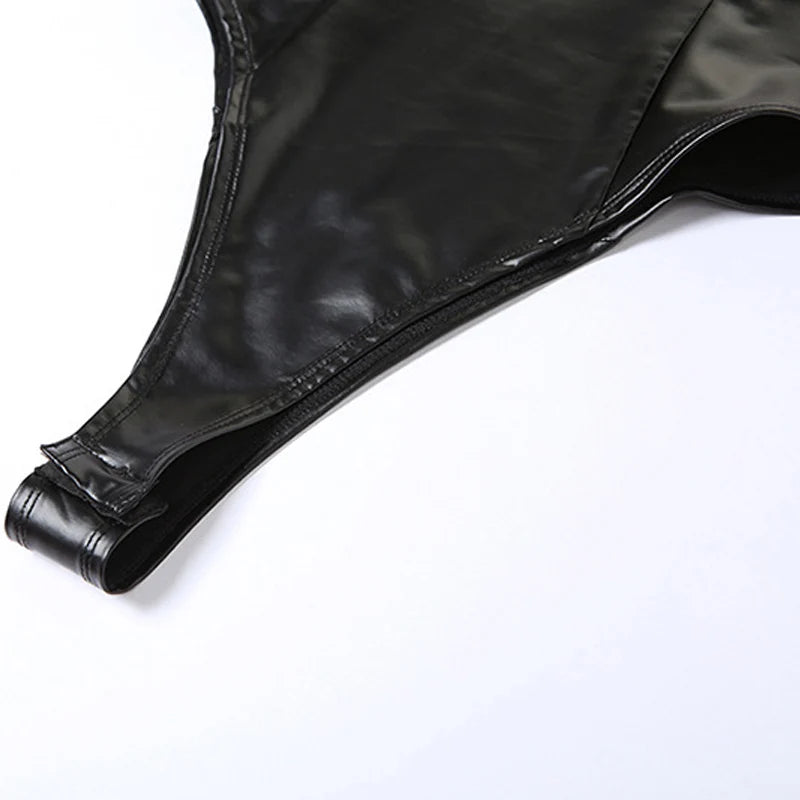 Black Sexy Slim Bodysuit – Hollow Out, Sleeveless, Corset Style, Patchwork, Summer Lingerie