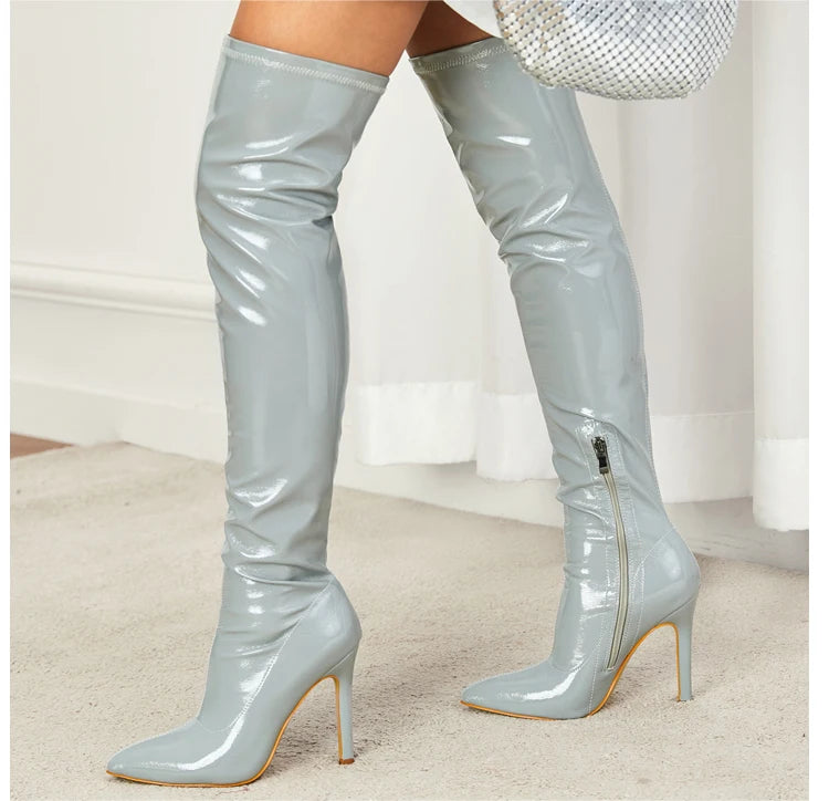 Sexy Stiletto High Heels – Women's Over-the-Knee Boots, Pointed Toe, Stripper Pole Dancing Long Boots