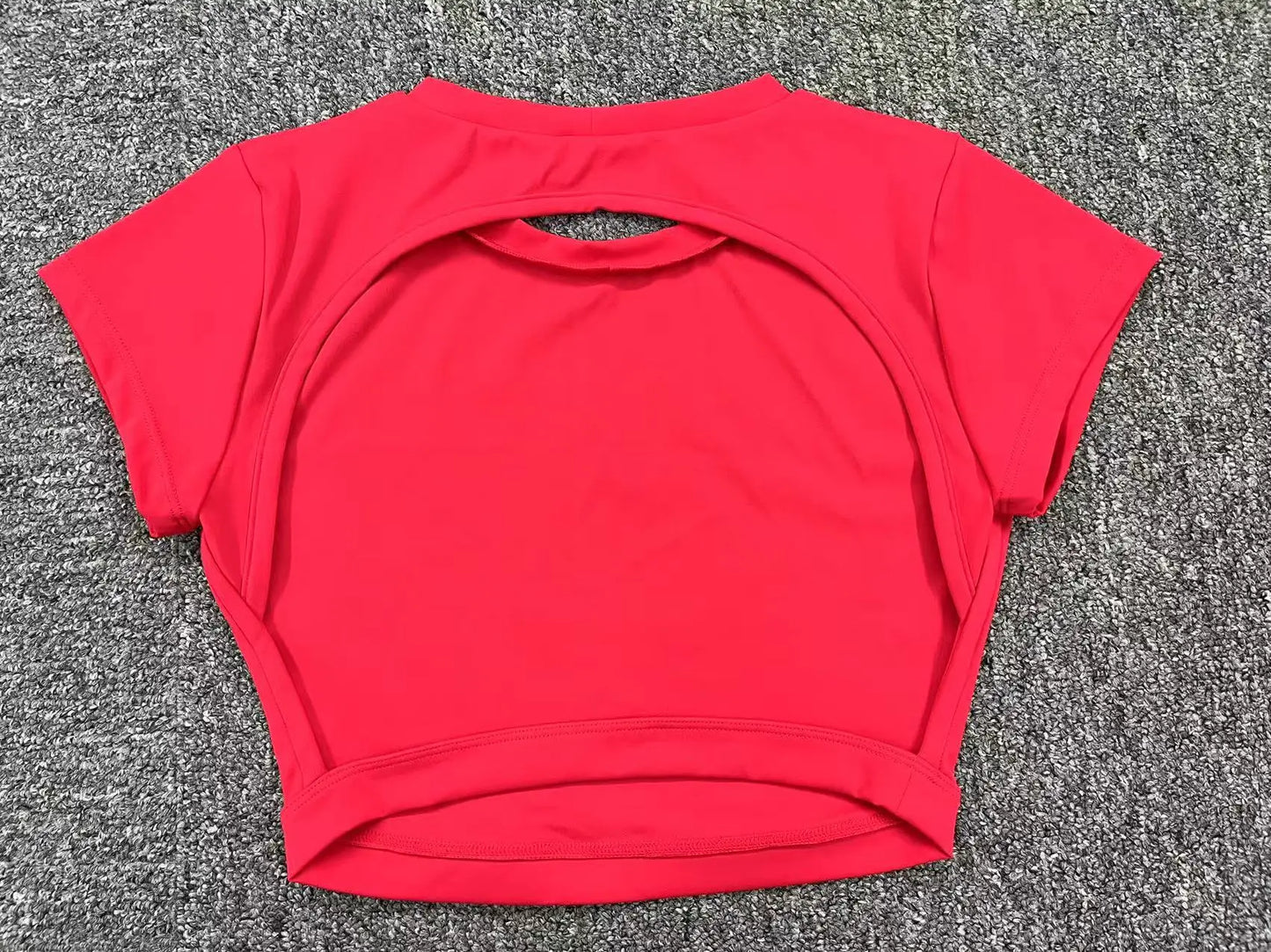 Breathable Backless Sports Crop Top – Women's Fitness & Yoga Workout Shirt