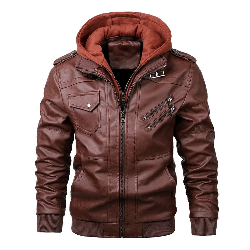Men's Leather Jackets – Autumn Casual Motorcycle PU Jacket, Biker Leather Coats, Brand Clothing