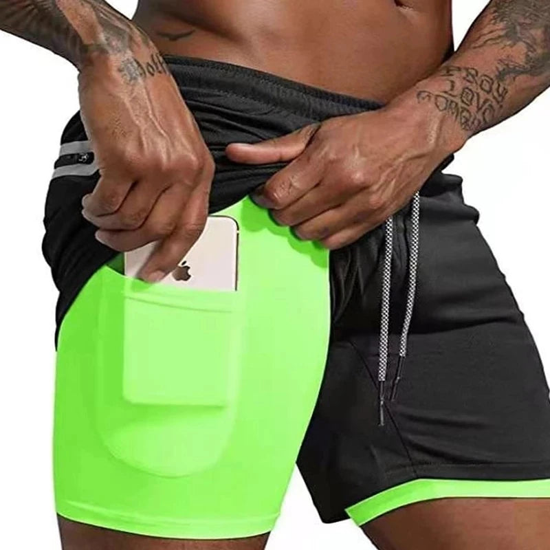 Men's Sport Shorts – Double-deck Running Shorts, 2-in-1, Beach Bottoms, Summer Gym Fitness, Training, Jogging