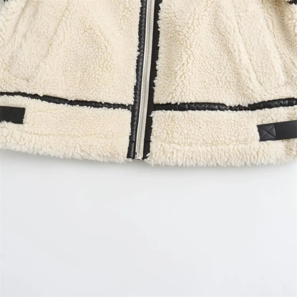Women's European & American Style Faux Fur Motorcycle Jacket – Autumn Coat with Fur Integration