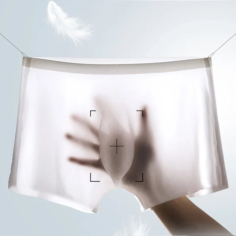 Men's Ice Silk Boxers – 10 Pcs/Lot, Seamless, Ultra-Thin, Breathable, Summer Sexy Underwear Shorts