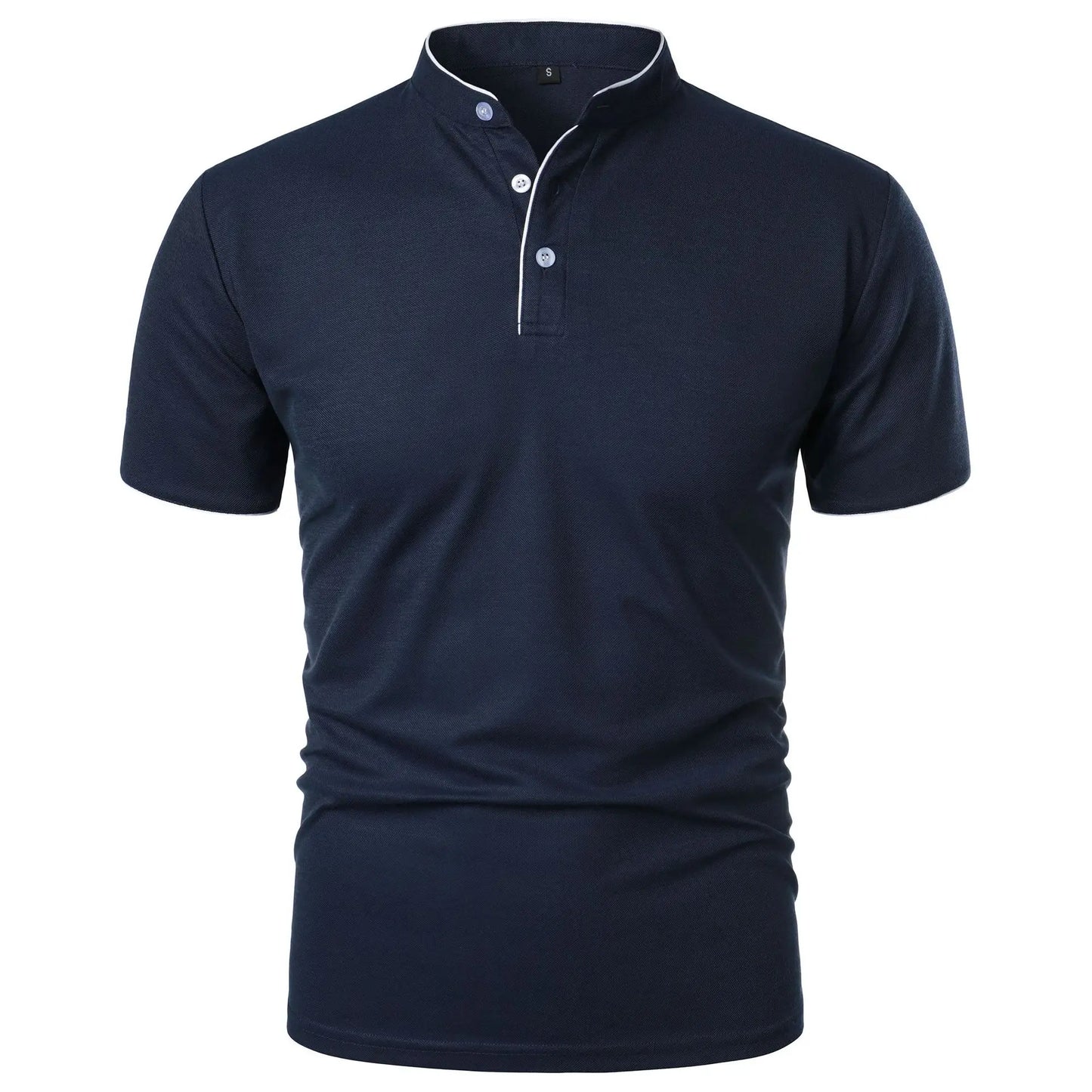 Men's Short Sleeve Collar T-shirts – New Solid Color Casual Polo Shirt, Trendy, Breathable, Loose Fit, Basic Splice Top