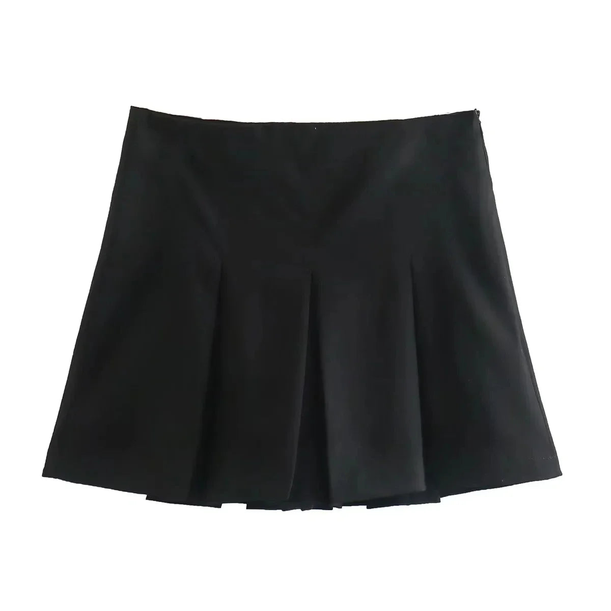 Vintage Dark Grey Mini Skirt – Ruffled, Pleated, Sexy Shorts Skirt, Fashion Streetwear
