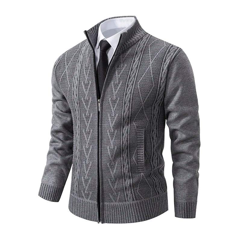 Cashmere Padded Warm Casual Men's Knitted Sweater Coat
