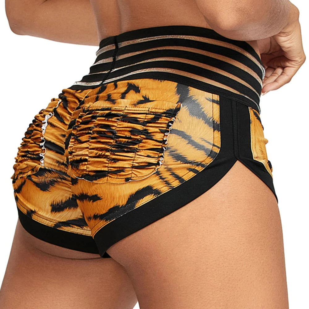 Women's High Waist Gym Shorts – Sporty, Printed, Workout, Vital Fitness, Yoga Shorts, Scrunch Butt, Leggings