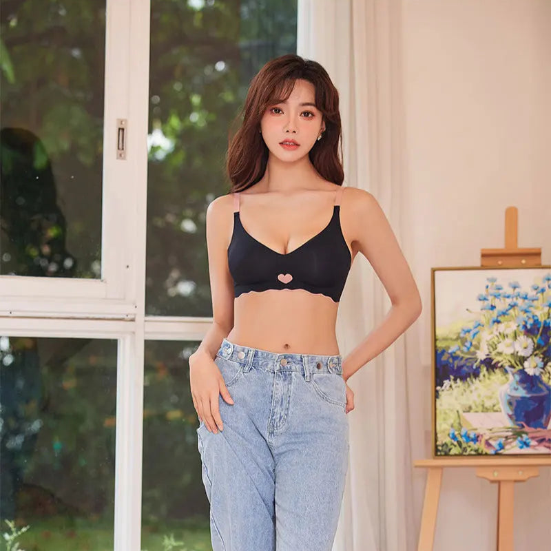 3Pcs Adjustable Beauty Back Bra – Intimates Gather No Steel Ring Sports Anti-Sagging Bra, French Color Contrast Seamless Underwear