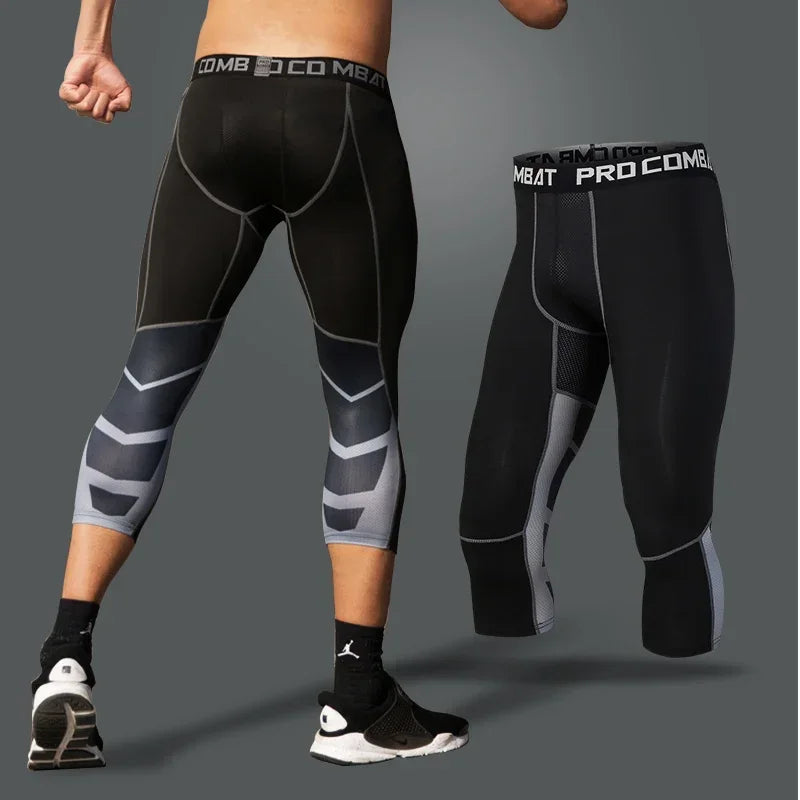 Men's Lycra Compression Pants – Cycling, Running, Basketball, Soccer, Elastic Sweatpants, Fitness Tights, Legging Trousers, Rash Guard