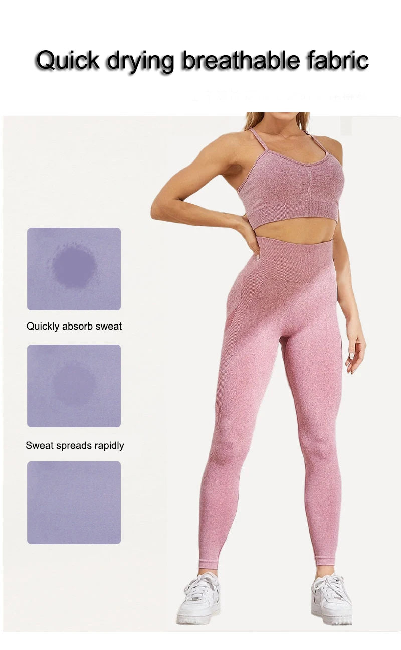 Seamless Leggings Fitness – High Waist, Elastic, Solid Color, Yoga Pants, Gym, Jogging, Tummy Control, Running Tights