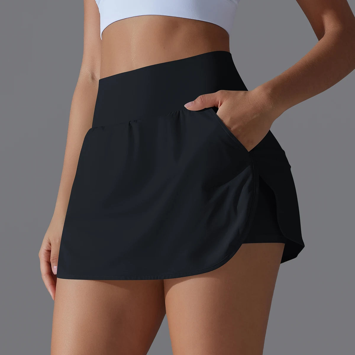 Women Gym Running Shorts – Double Deck, Quick Dry, Sporty, Fitness, Jogging, Workout, With Pocket, Tight Fit