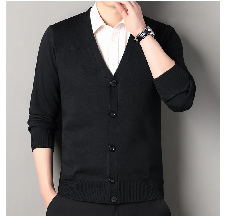 Men's Smart Casual Cardigan V-neck Sweater – Button Knit Cardigan, Perfect For Autumn And Winter, Stylish And Comfortable