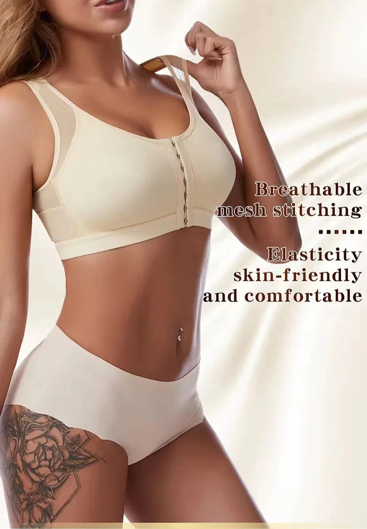 Vest Bras Front Closure – Posture Corrector, Lift-Up, Push-Up, Cross Back, Shockproof Sports Support