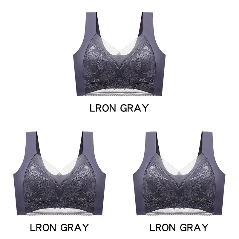 3PCS Women's Push Up Bralette – 5cm Lift, Plus Size Wireless Bras, Seamless Lace Tops, No Underwire, Sexy Comfort
