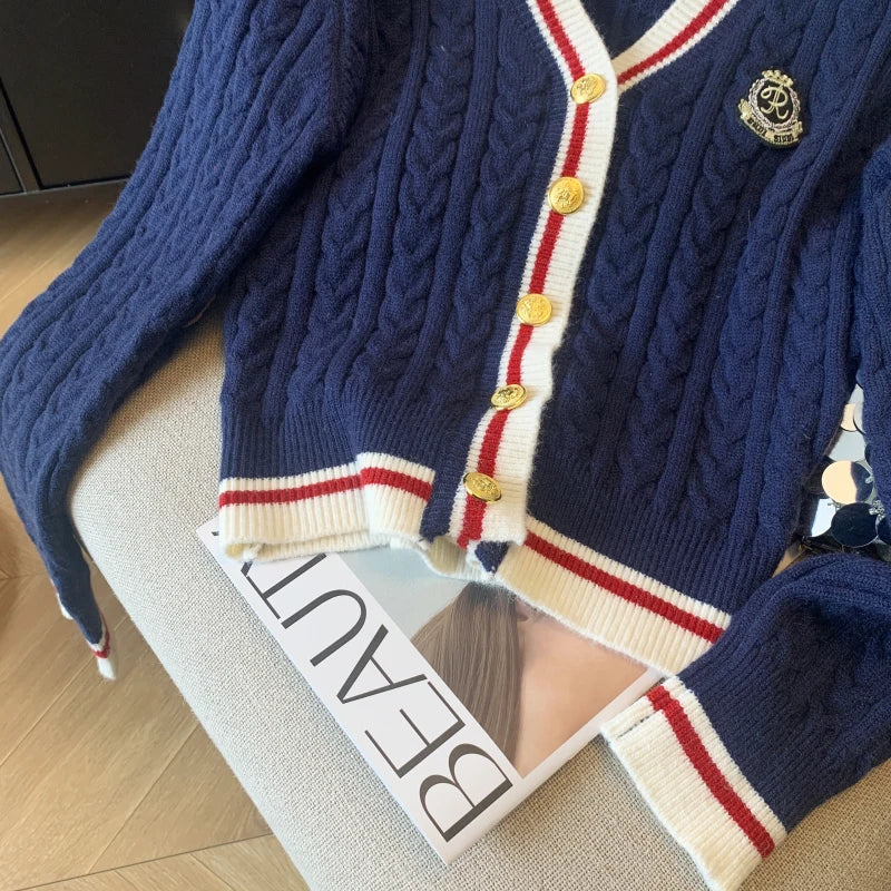 Cashmere V-Neck Pullover – Warm Knitwear, Twist Knit, Autumn Winter Jumper for Women