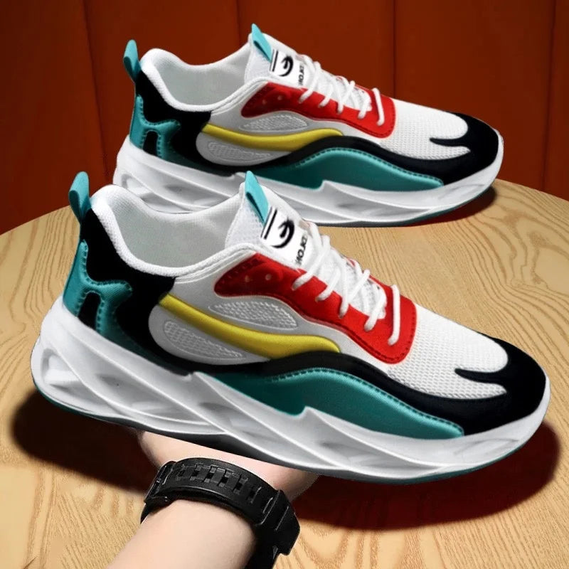 Trendy Men's Sports Shoes – Cushion Running Sneakers, Outdoor Leisure, Walking, Jogging Trainers, Soft Sole, Breathable Footwear