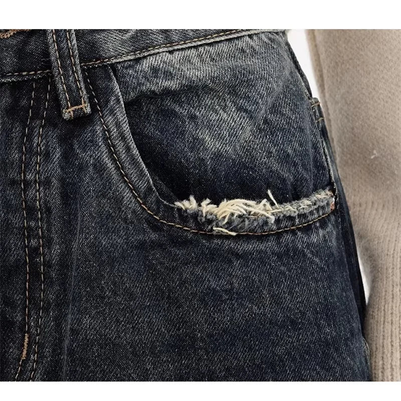 Y2K Baggy Jeans – Streetwear, Retro Fashion, Autumn, High Waist, Loose Fit, Wide Leg, Denim Trousers