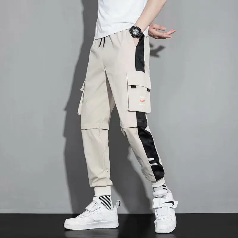 Classic Design Multi Flap Pockets Cargo Pants – Men's Loose Fit, Drawstring Harem, Oversized Jogger Pants for Men and Women
