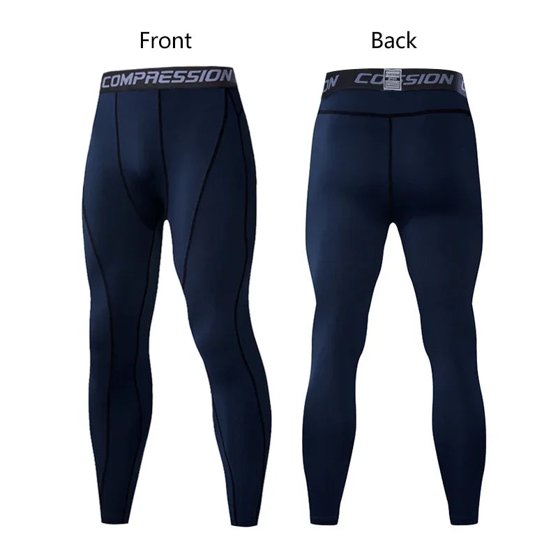 Men's Lycra Compression Pants – Cycling, Running, Basketball, Soccer, Elastic Sweatpants, Fitness Tights, Legging Trousers, Rash Guard