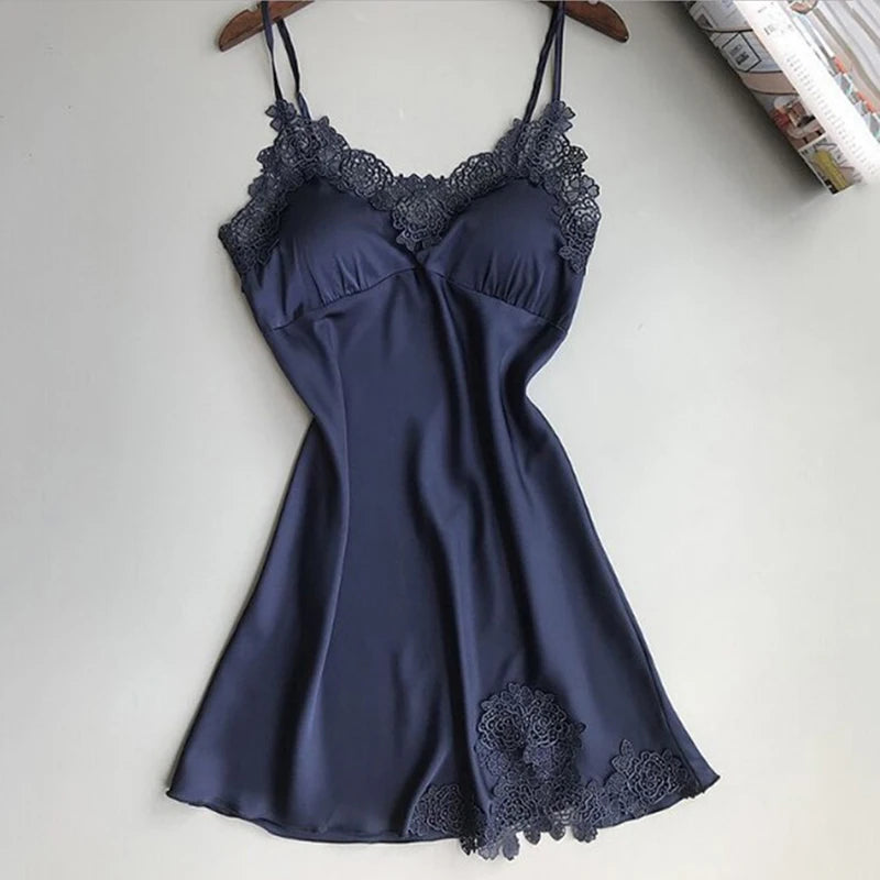 Sexy Silk Suspender Nightdress – Women's Spring & Summer Ice Silk Thin Halter Satin Nightdress