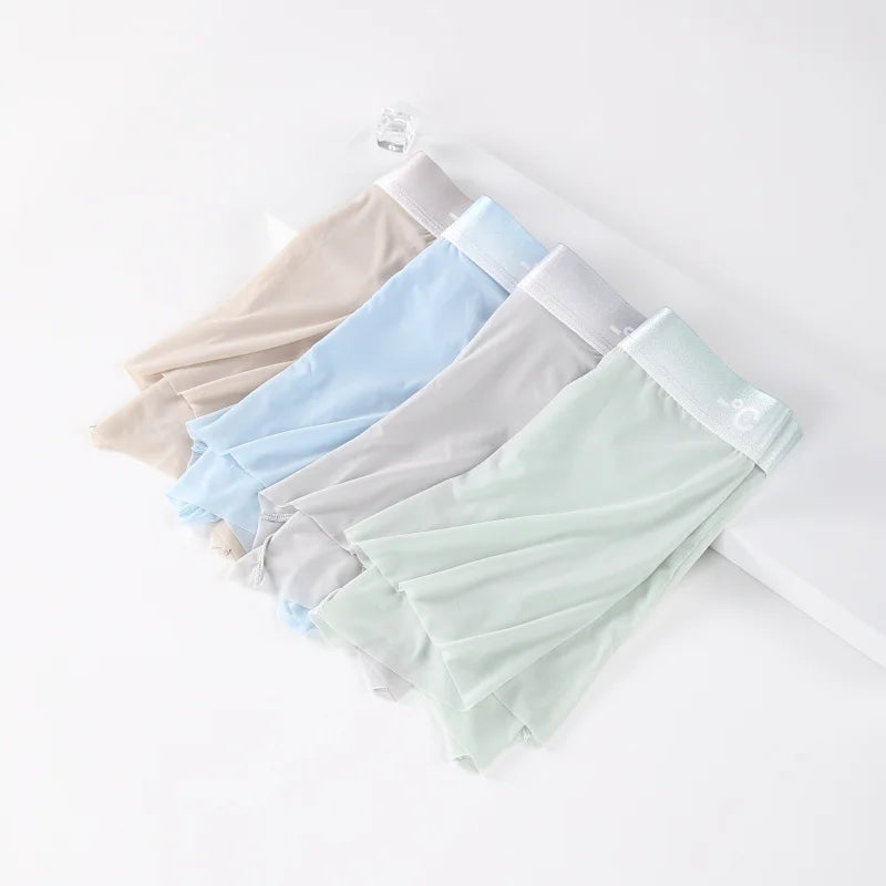 3PCS Set Ice Silk Men's Panties – Sports, Quick Drying, Fashion Shorts, Thin, Plus Size, Boxer Underwear, Luxury Gift