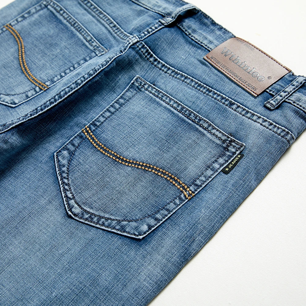 Men's Shorts Jeans – Denim Stretch Pants, Dark Blue, Fashion Design, Slim Straight Fit, Summer Shorts for Men