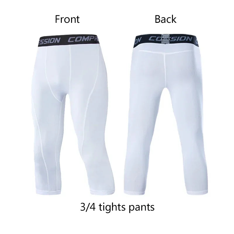Men's Lycra Compression Pants – Cycling, Running, Basketball, Soccer, Elastic Sweatpants, Fitness Tights, Legging Trousers, Rash Guard
