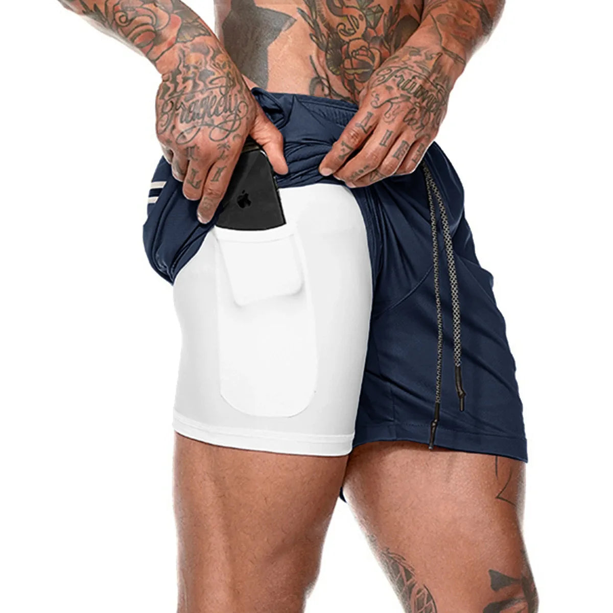 Men's Sport Shorts – Double-deck Running Shorts, 2-in-1, Beach Bottoms, Summer Gym Fitness, Training, Jogging