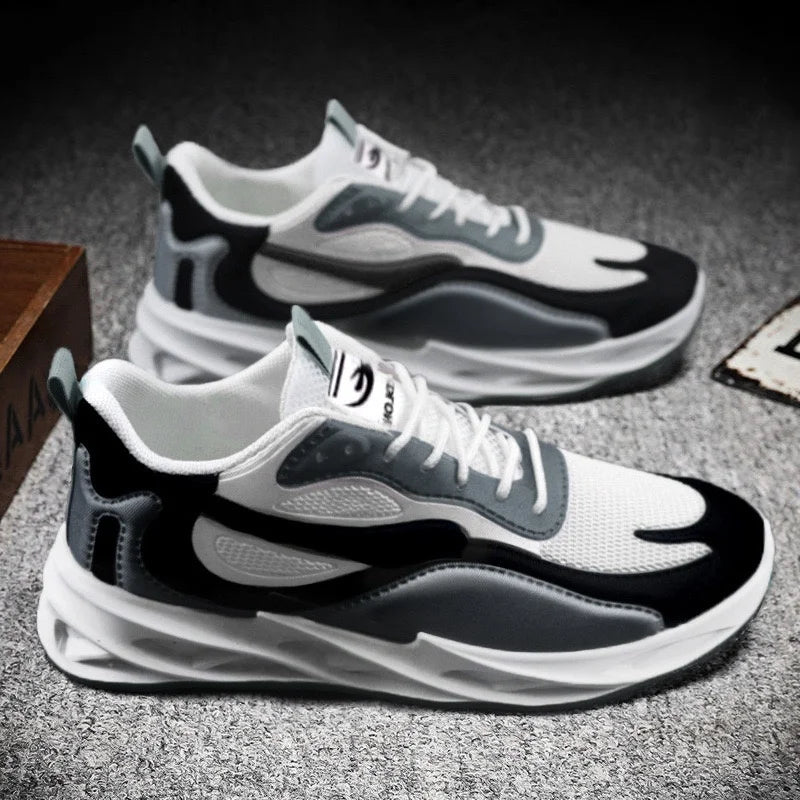 Trendy Men's Sports Shoes – Cushion Running Sneakers, Outdoor Leisure, Walking, Jogging Trainers, Soft Sole, Breathable Footwear
