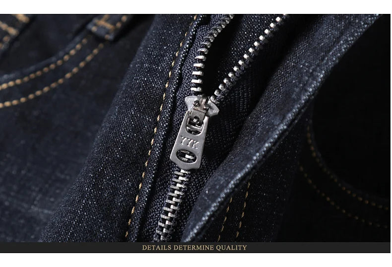 Men's Classic Jeans – Soft Black Denim, Biker Style, Pantalones Hombre, Stylish and Comfortable Overalls for Men