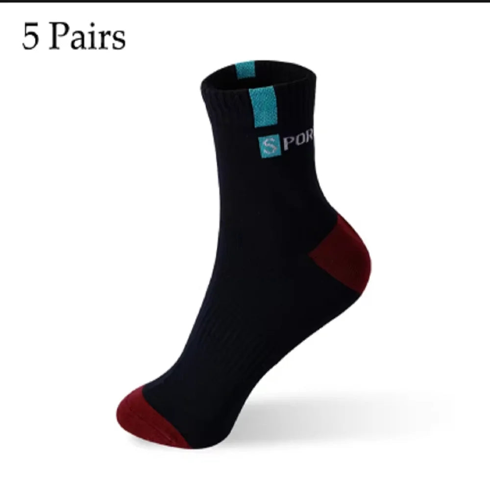 5 Pairs Men’s Bamboo Fiber Socks – Autumn Winter, Breathable Cotton, Sports, Deodorant, Business Socks