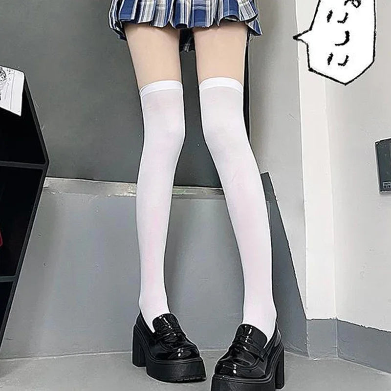 Sweet Over-Knee Long Socks – Women's Sexy Nylon Calf Socks, Thigh-High Stockings, JK Lolita Cosplay Tights