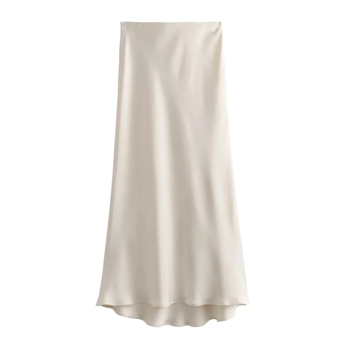 Women's Elegant Satin Skirt – Solid Color, Y2K Chic, High Waist, Slim Fit, Silk Texture, Tight Midi Skirt
