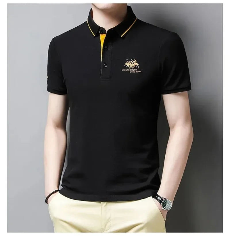 Men's Embroidered Polo Shirts – Short Sleeve Luxury Top With Lapel, Casual And Breathable, Lightweight T-Shirt For Men