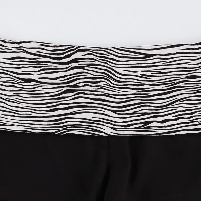 Beach Style Patchwork Zebra Shorts – Holiday, Sexy, Slim Fit, Low Waist, Summer Fashion, Streetwear