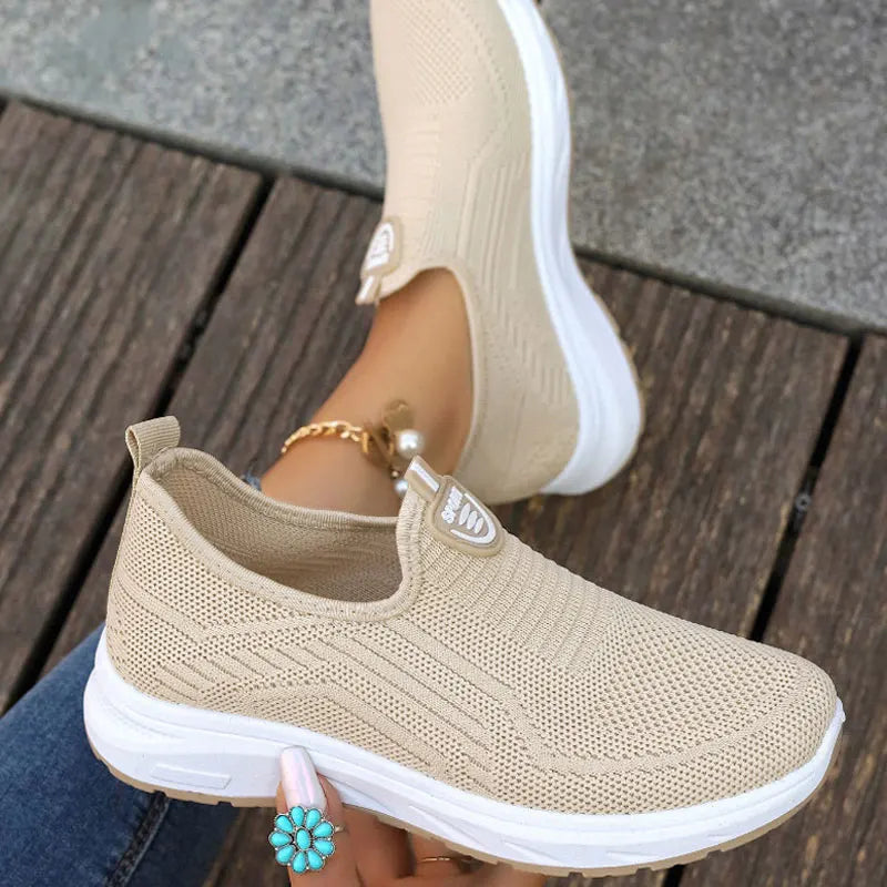 Sneaker Loafers - Tennis Femimino Ladies Slip-On, Breathable Sports Shoes, Designer Barefoot Ballet Flats for Women