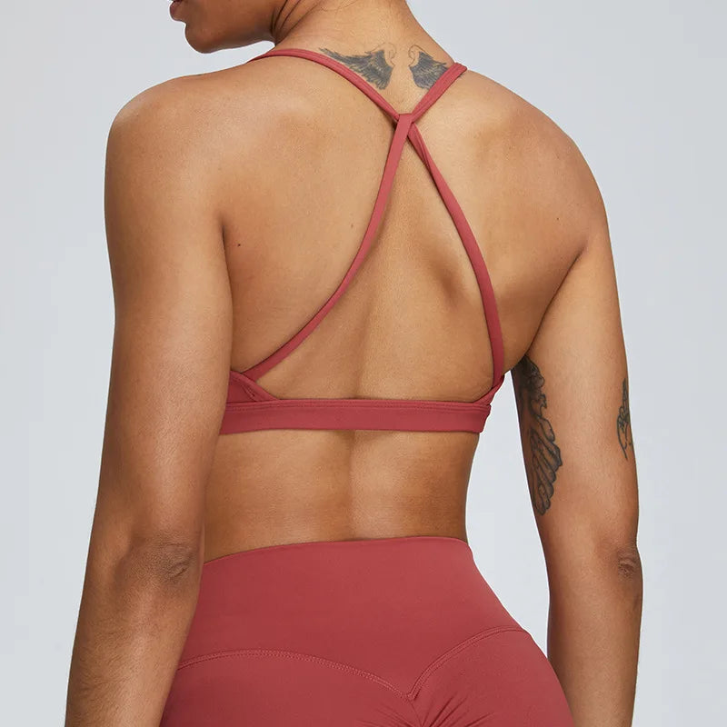 Sexy Scrunch Sports Bra – Gym Top for Women, Running Back Cross Top, Sportswear, Yoga Underwear, Fitness Workout Clothing