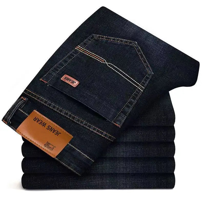 Men's Fashion Business Jeans – Classic Style, Casual Stretch Slim Fit, Brand Denim Trousers