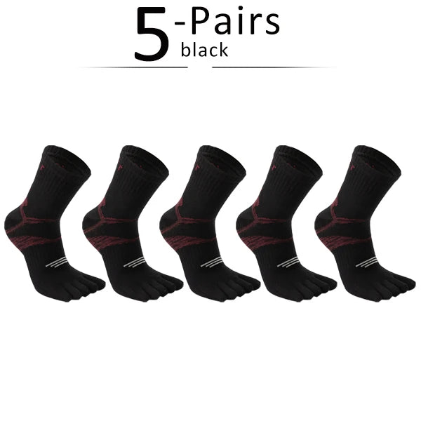 5 Pairs Men's Short Toe Socks – Sport Compression, Cotton, Sweat-Absorbing, Ideal for Badminton, Tennis, Running, Basketball, and Travel
