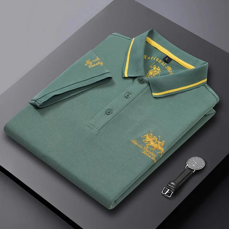 Men's Embroidered Polo Shirts – Short Sleeve Luxury Top With Lapel, Casual And Breathable, Lightweight T-Shirt For Men