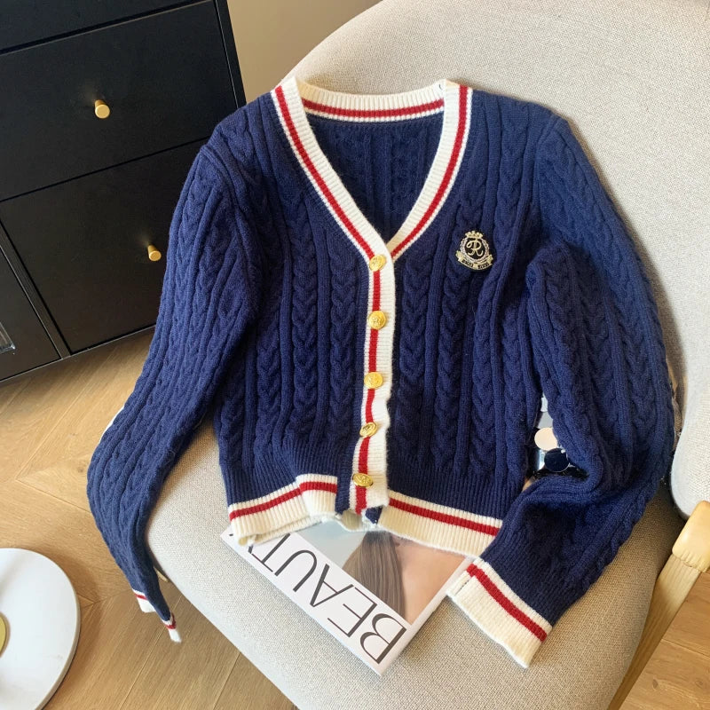 Cashmere V-Neck Pullover – Warm Knitwear, Twist Knit, Autumn Winter Jumper for Women